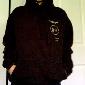 TWENTY ONE PILOTS black and yellow trench album hoodie
